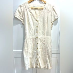 Old Navy Button Front Dress Linen Blend